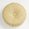 Round Gingham Pillow, Yellow, large