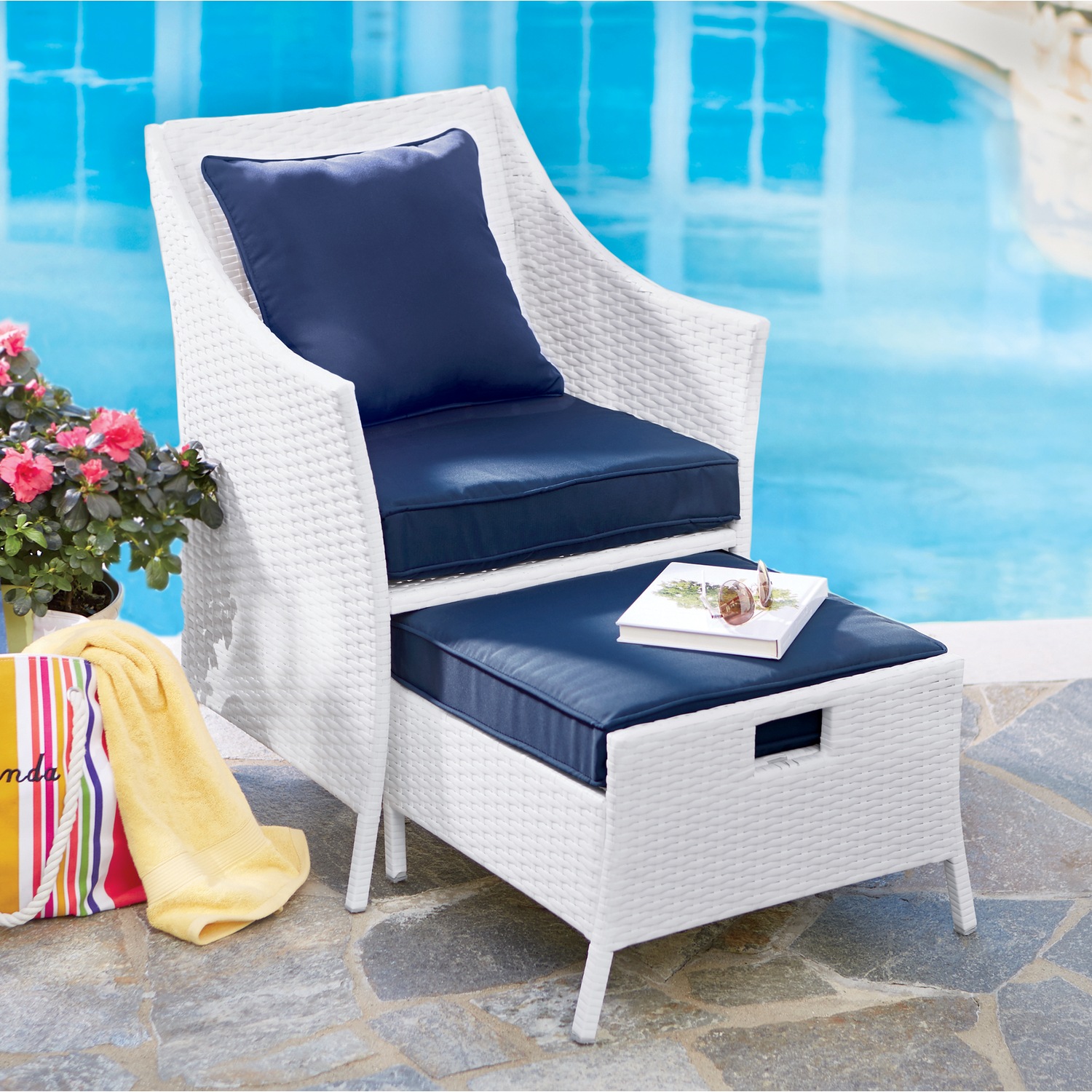 Forever Wicker Chair with Ottoman Ginny s
