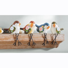 Set of 4 Spring Birds Shelf Sitters, , large