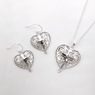Heart Cross Necklace and Earring Set, , large