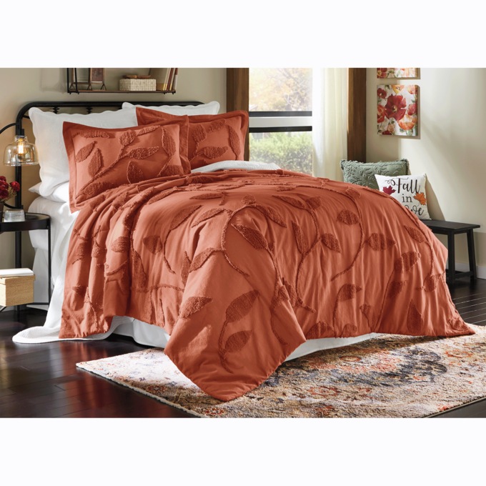 Fall Foliage Tufted Oversized Quilt, , large