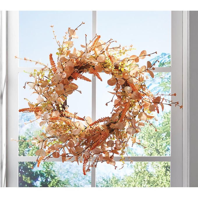 Copper-colored Floral Wreath, , large