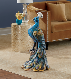 Perched Peacock Statue, , large