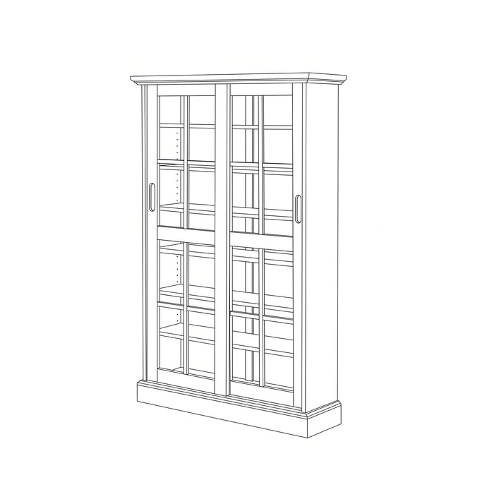 Merrick Sliding-Door Media Cabinet, Black, large