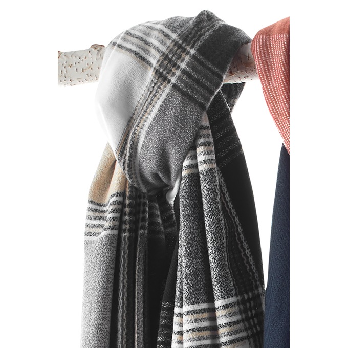 Classic Checkered Scarf, White, large