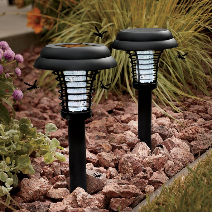 Set of 2 Bug Zapper Solar Stakes, , large