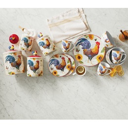 Sunrise Rooster Dinnerware and Canisters, , large