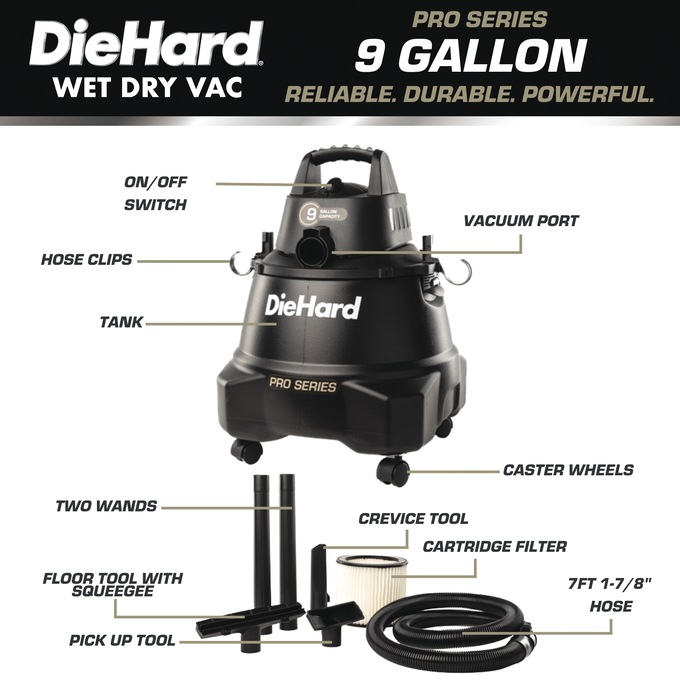 DieHard 9-Gallon Pro Series Wet/Dry Vac, , large
