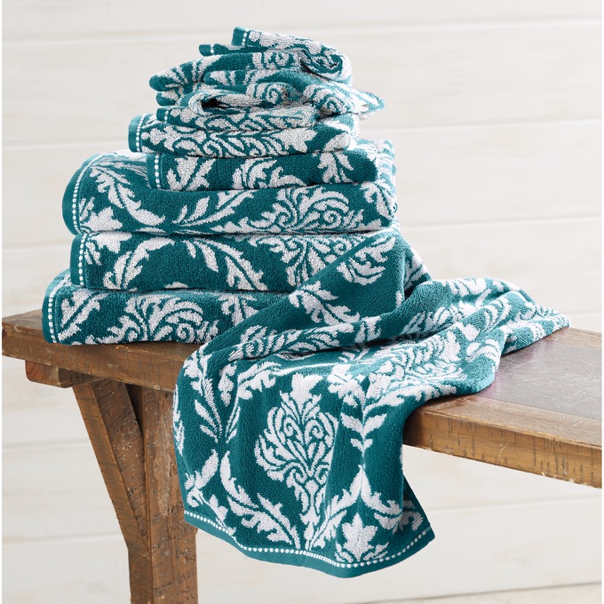 Serene Fleur De Lis 12-Piece Towel Set, , large