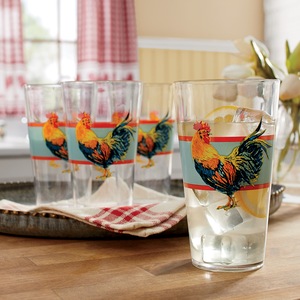 4-Piece Garden Rooster Tumbler Set, , large