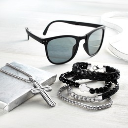 Men's Pendant, Bracelet &amp; Sunglasses Set, , large