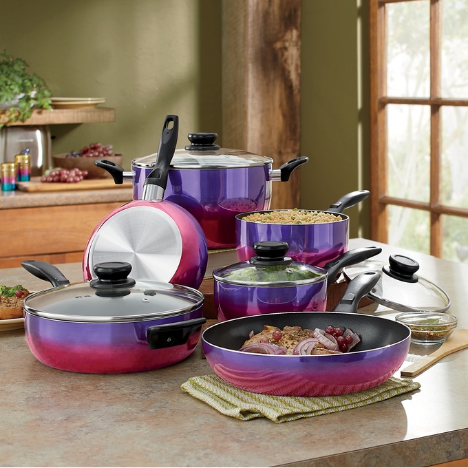 10-Piece Iridescent Gradient Non Stick Cookware Set