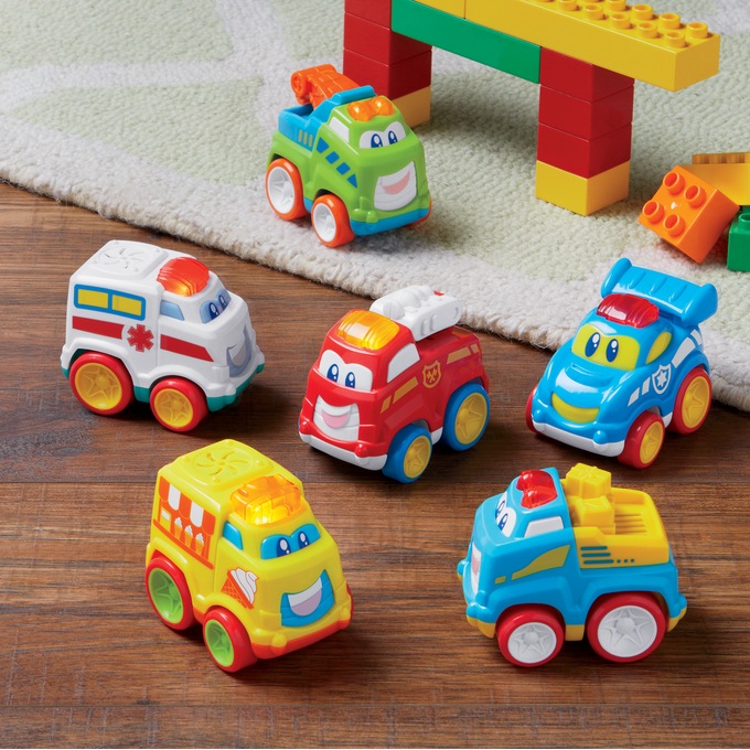 Set of 6 Light & Sound Vehicles, , large