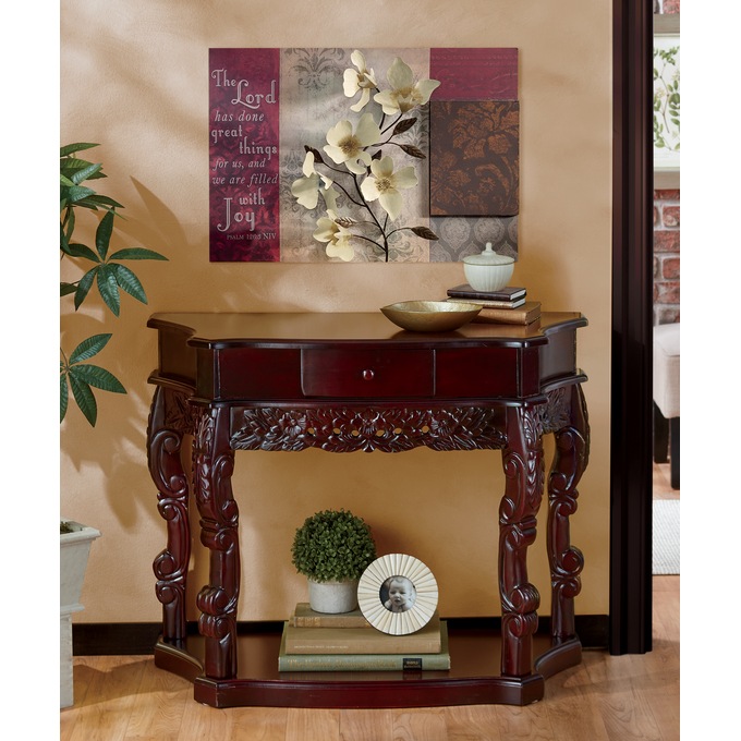 Carved Curved Console Table, , large