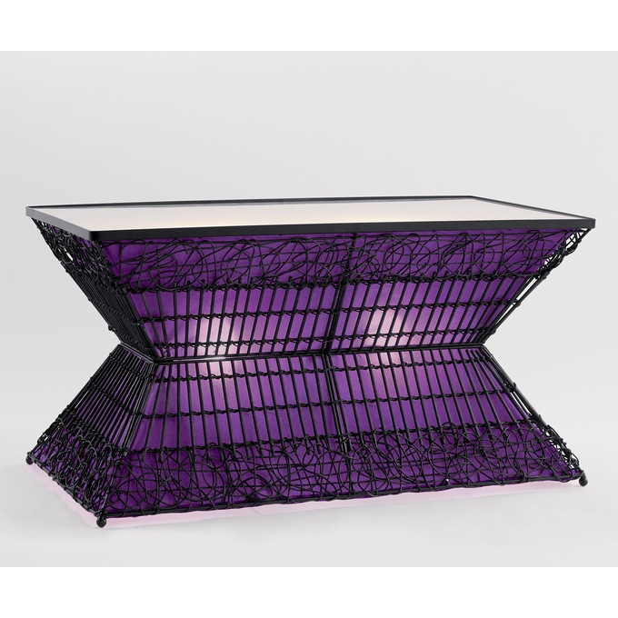 Zain lighted rattan coffee clearance table