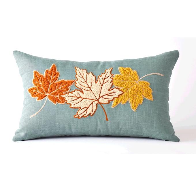 Sherpa Textured-Leaf Decorative Pillow, , large