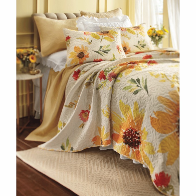 Delilah Sunflower-Inspired Quilted Sham, , large