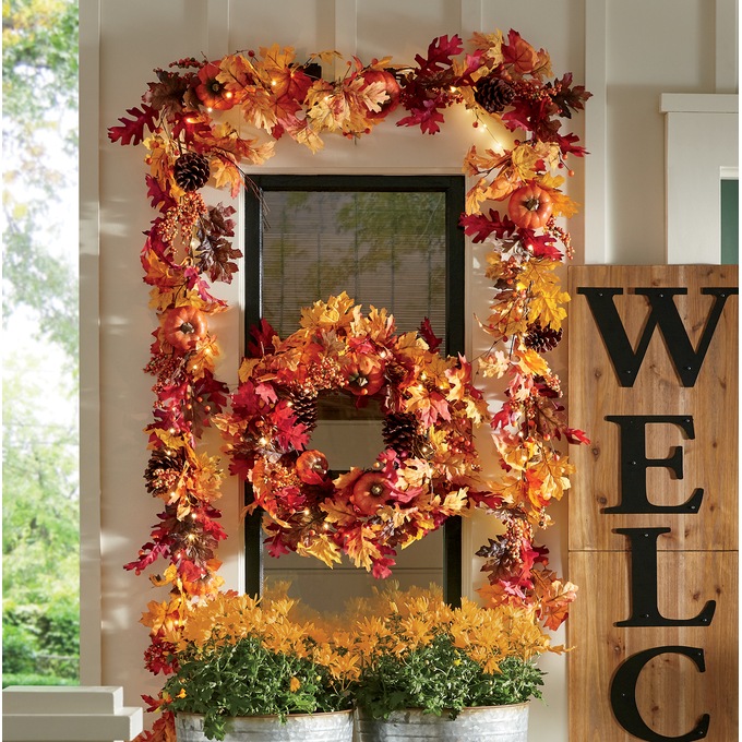 Lit Fall Garland, , large