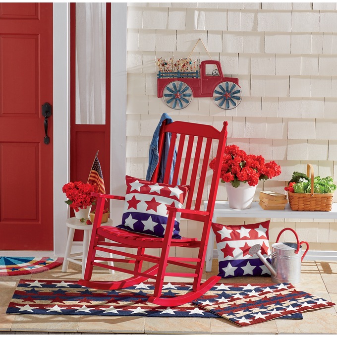 Red rocking chairs sales on front porch
