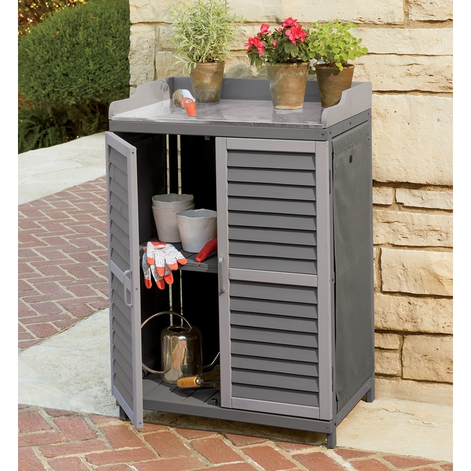 Shutter Door Potting Table & Shed, , large