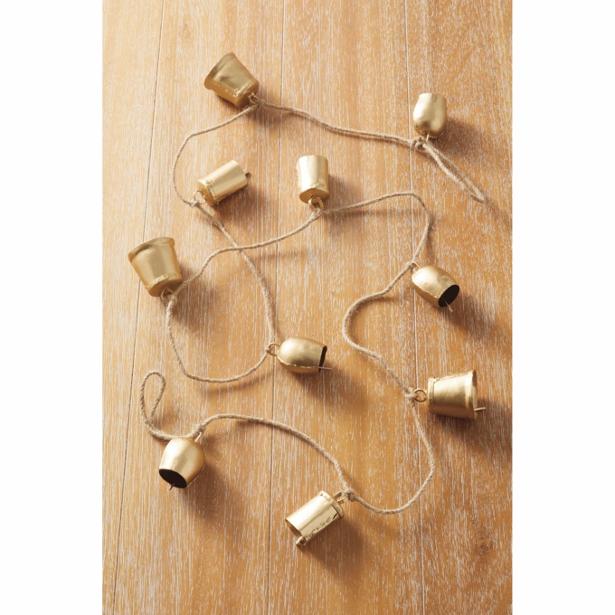 Small Gold Bell Garland, , large