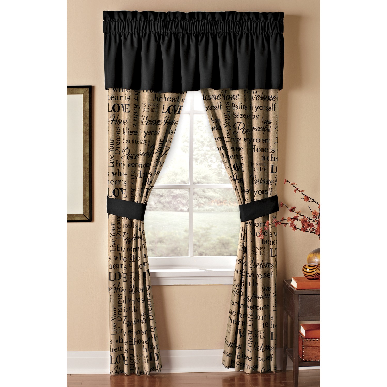 Home Sweet Home Comforter Set, Decorative Pillow and Window Treatments