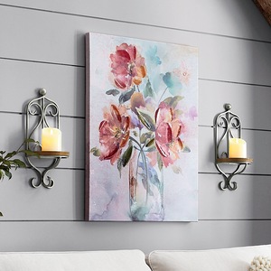 Watercolor Canvas &amp; 2 Ashbury Wall Sconces, , large
