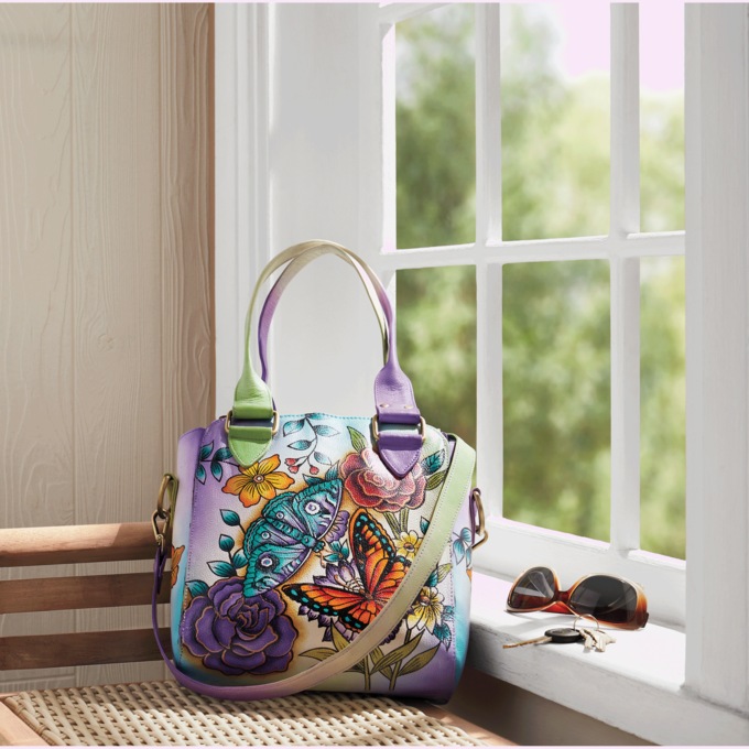 Spring Butterfly Painted Bag, , large