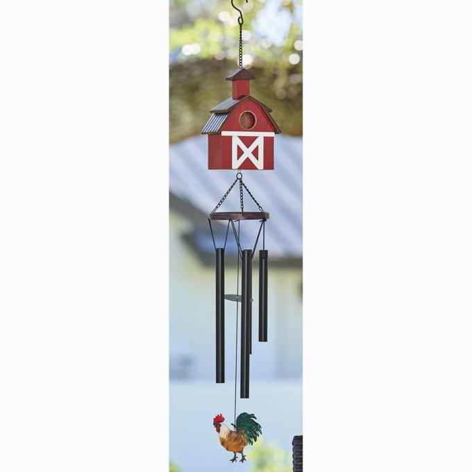 Wooden Birdhouse Windchime, , large