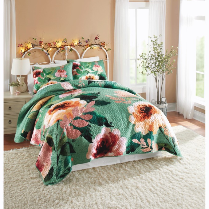 Cleo Teal Floral Sham, , large