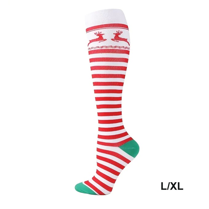 3-Pack Moderate Compression Christmas Socks, , large