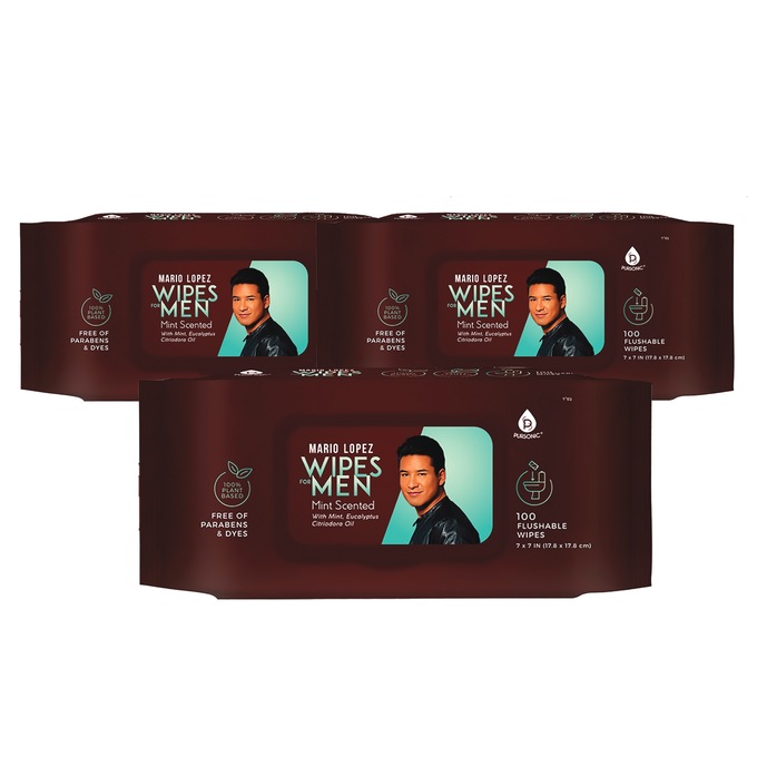 3-Pack Men’s Pursonic Flushable Wipes, , large