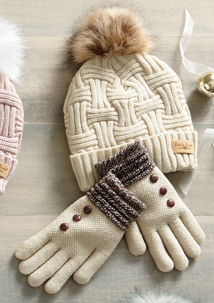 knit hat and gloves