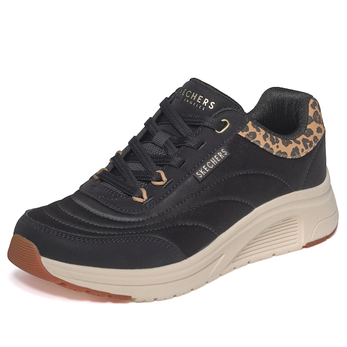 Skechers Uno Lite 2 Slip-On with Leopard Suede Trim, , large