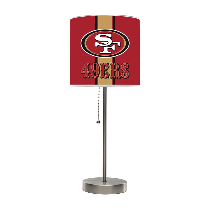 NFL or NCAA Team Logo Chrome Table Lamp with USB, , large