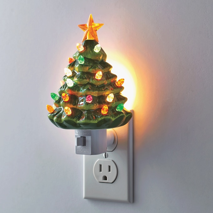 Retro Glazed Ceramic Christmas Night Light, , large