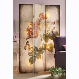 Lit Butterfly Floral Room Screen, , large