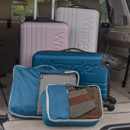 Wrangler 3-Piece Luggage and Packing Cubes Set, , large