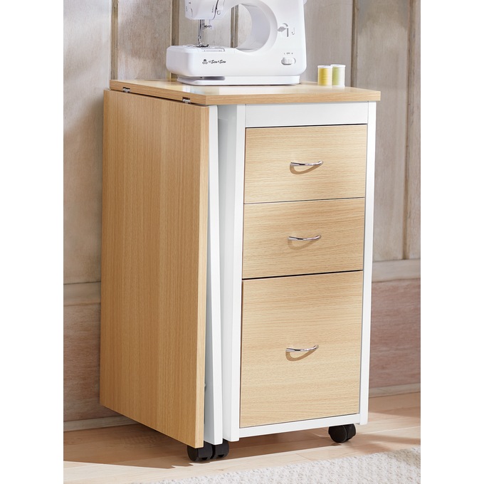 Drop-Leaf Work Table, White Oak, large