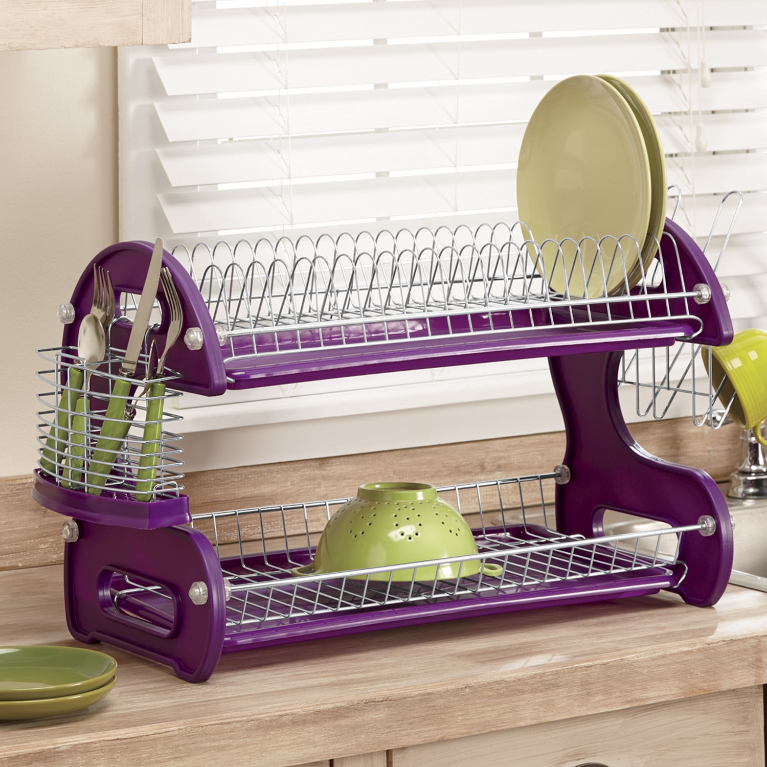 2 Tier Dish Rack Ginny S Large basket for high capacity: usd