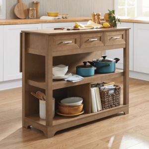 Rowley Organizational Kitchen Island, Walnut, large