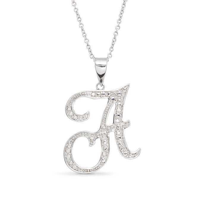 Personalized Initial Diamond Pendant, , large